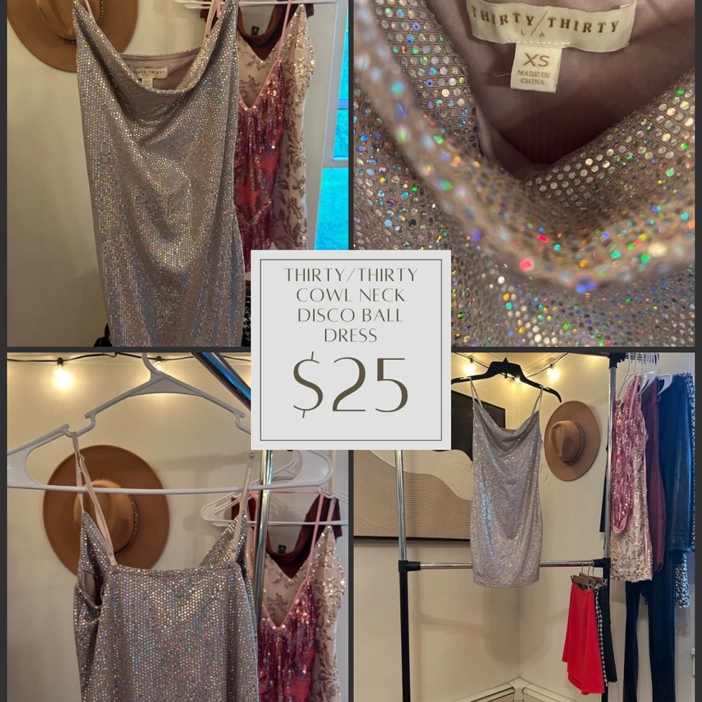 Thirty/Thirty Silver Disco Ball Dress